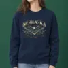 "Nebraska Eagle Emblem" Heavy Blend Unisex Crewneck Sweatshirt