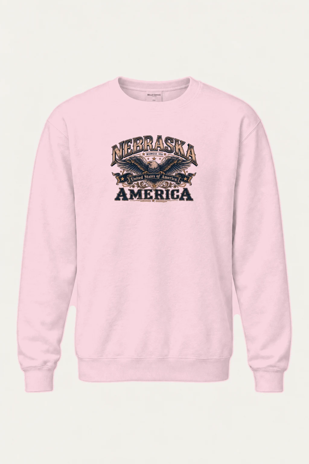 "Nebraska Eagle Emblem" Heavy Blend Unisex Crewneck Sweatshirt | Gildan 18000