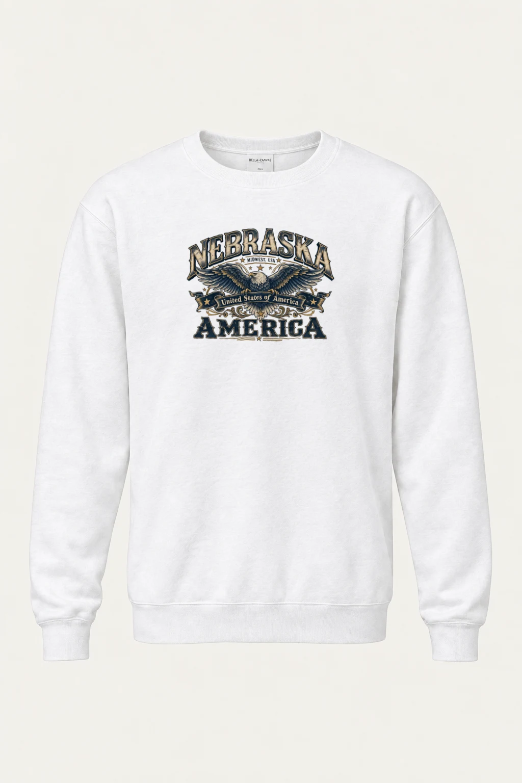 "Nebraska Eagle Emblem" Heavy Blend Unisex Crewneck Sweatshirt | Gildan 18000