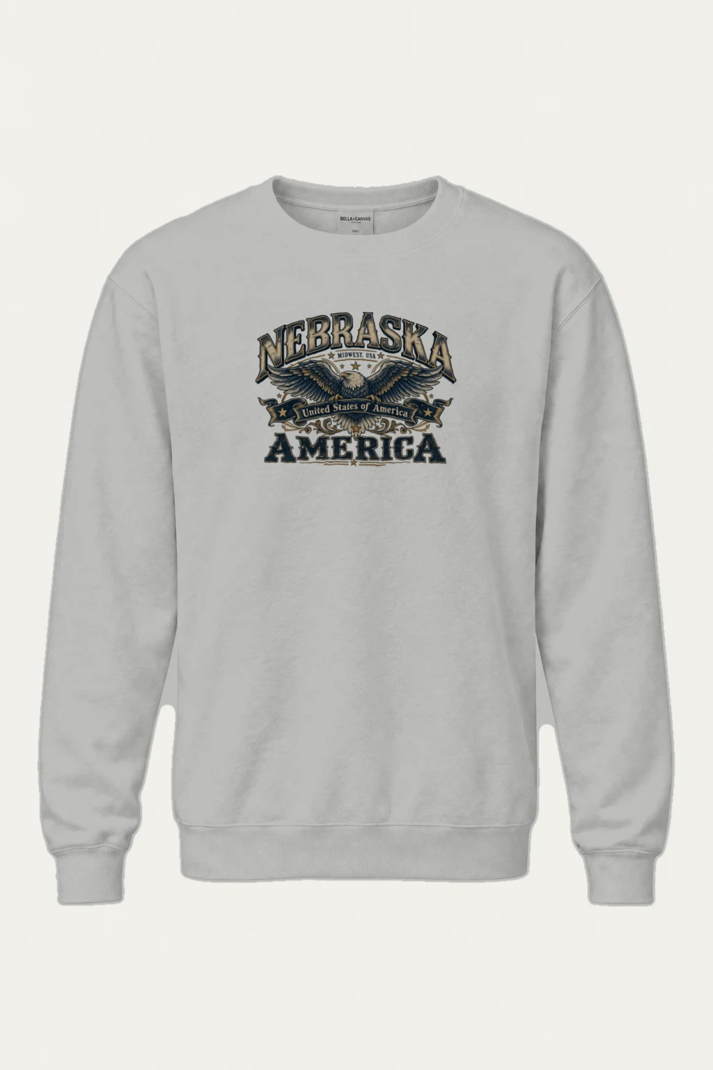 "Nebraska Eagle Emblem" Heavy Blend Unisex Crewneck Sweatshirt | Gildan 18000