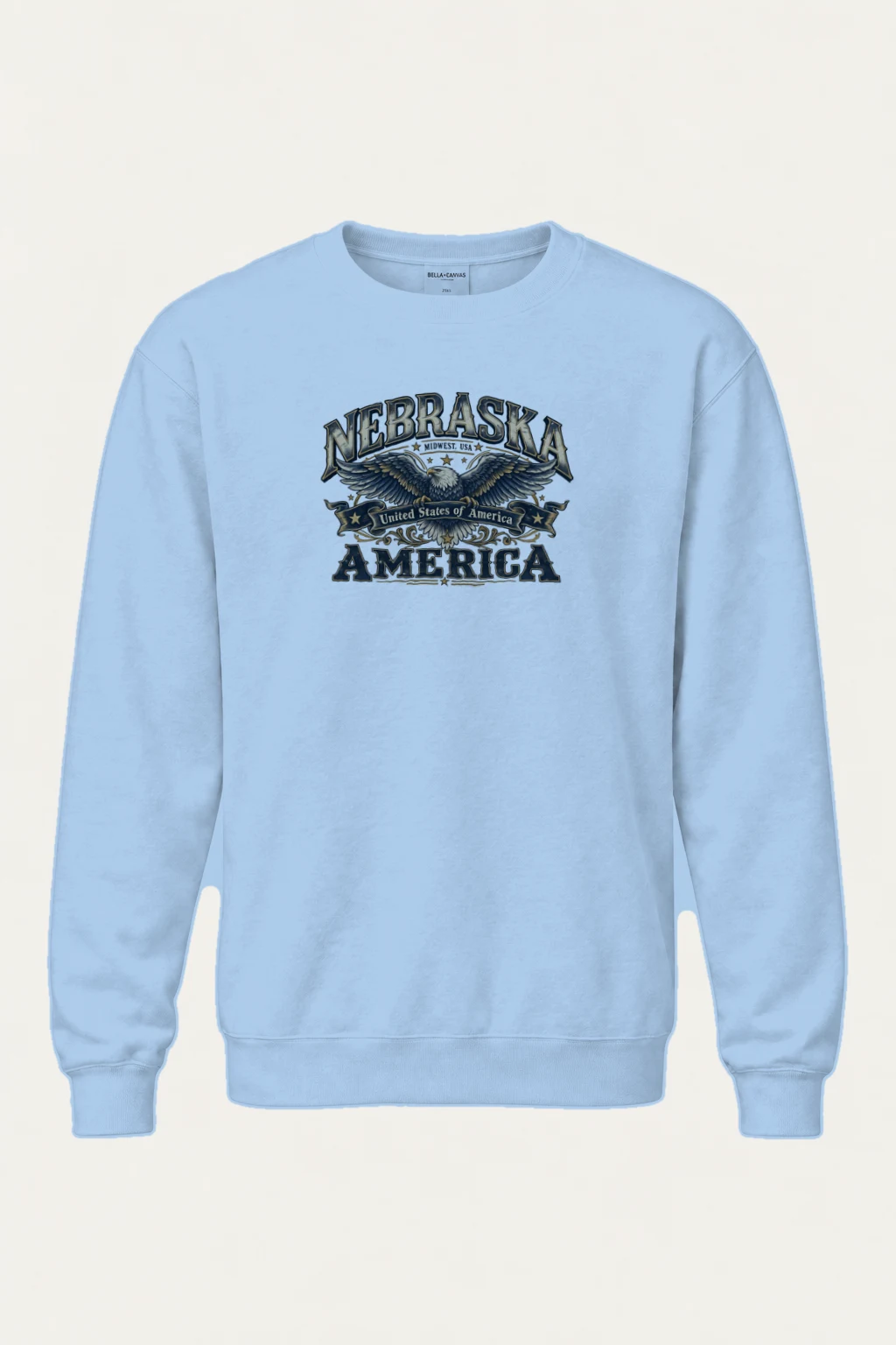 "Nebraska Eagle Emblem" Heavy Blend Unisex Crewneck Sweatshirt | Gildan 18000