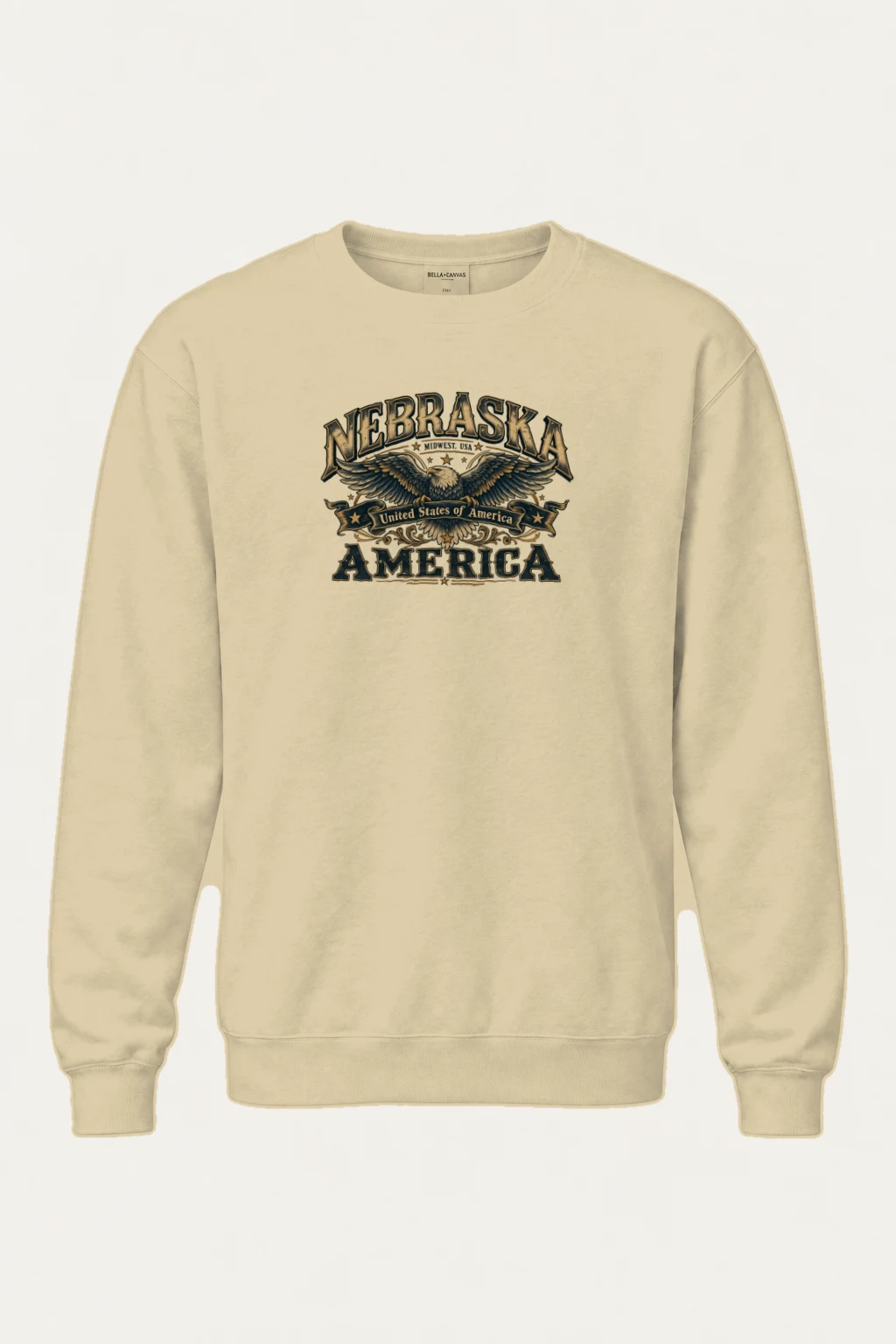 "Nebraska Eagle Emblem" Heavy Blend Unisex Crewneck Sweatshirt | Gildan 18000