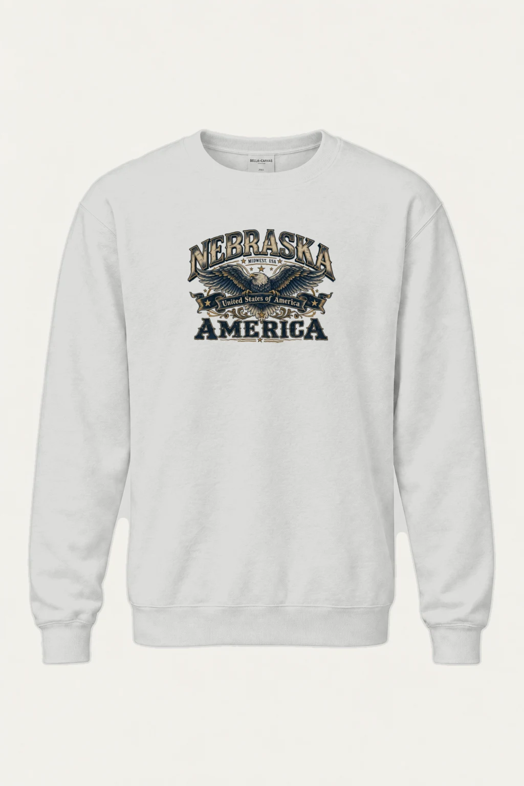 "Nebraska Eagle Emblem" Heavy Blend Unisex Crewneck Sweatshirt | Gildan 18000