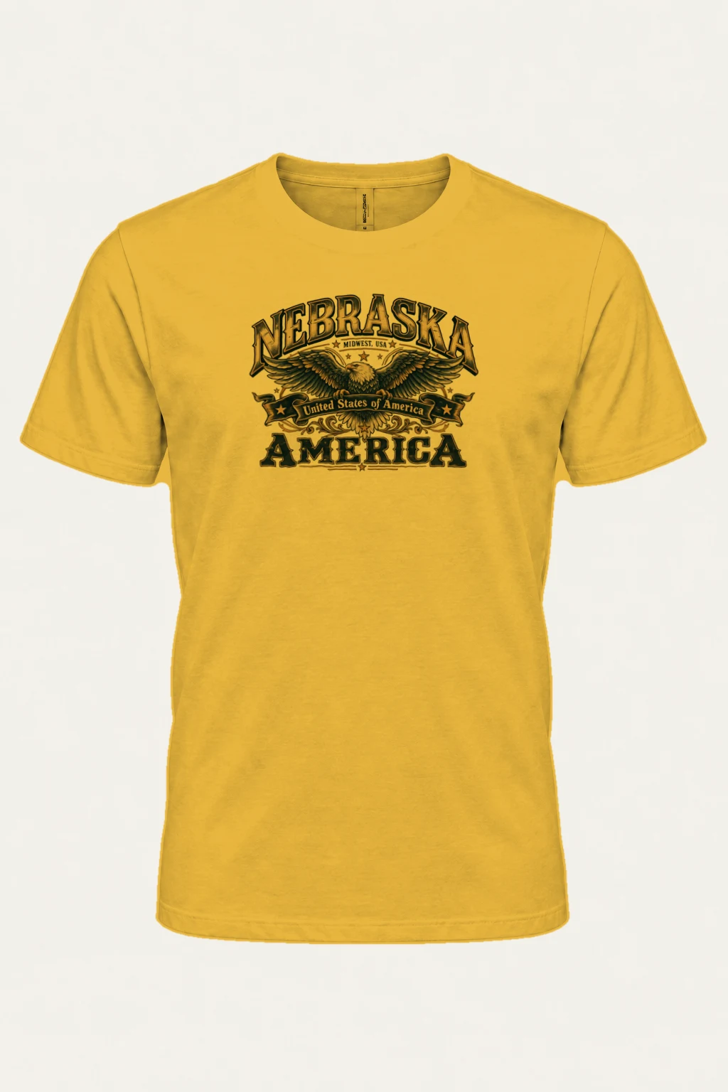 "Nebraska Eagle Emblem" Heavyweight Unisex Crewneck T-shirt | Gildan 5000