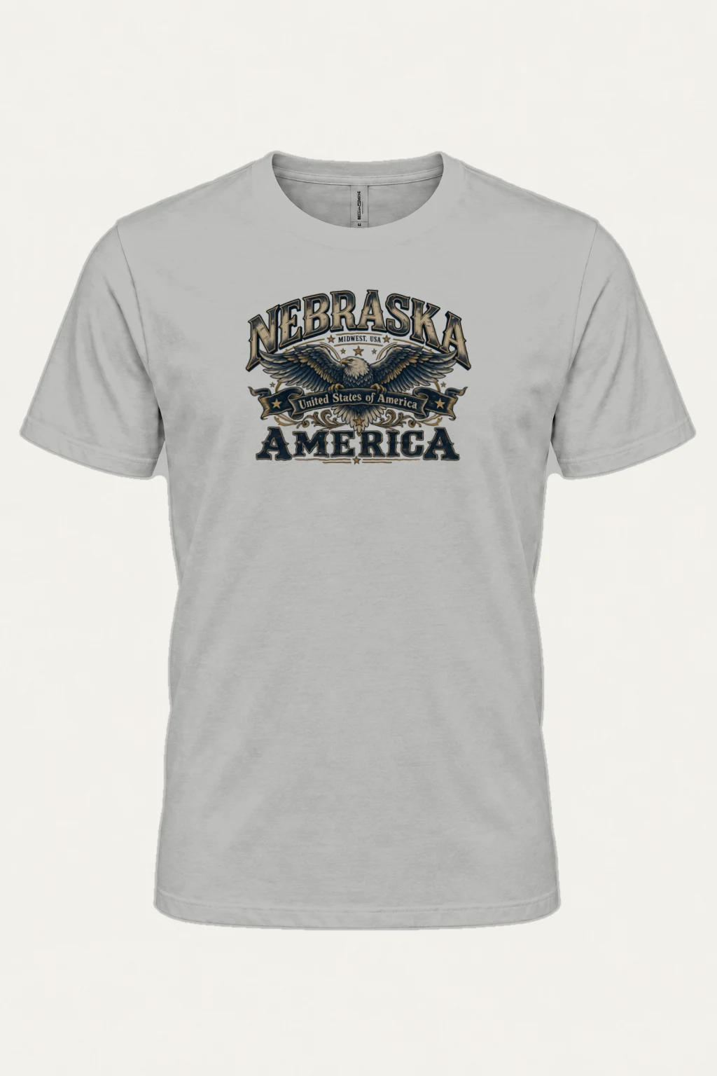 "Nebraska Eagle Emblem" Heavyweight Unisex Crewneck T-shirt | Gildan 5000