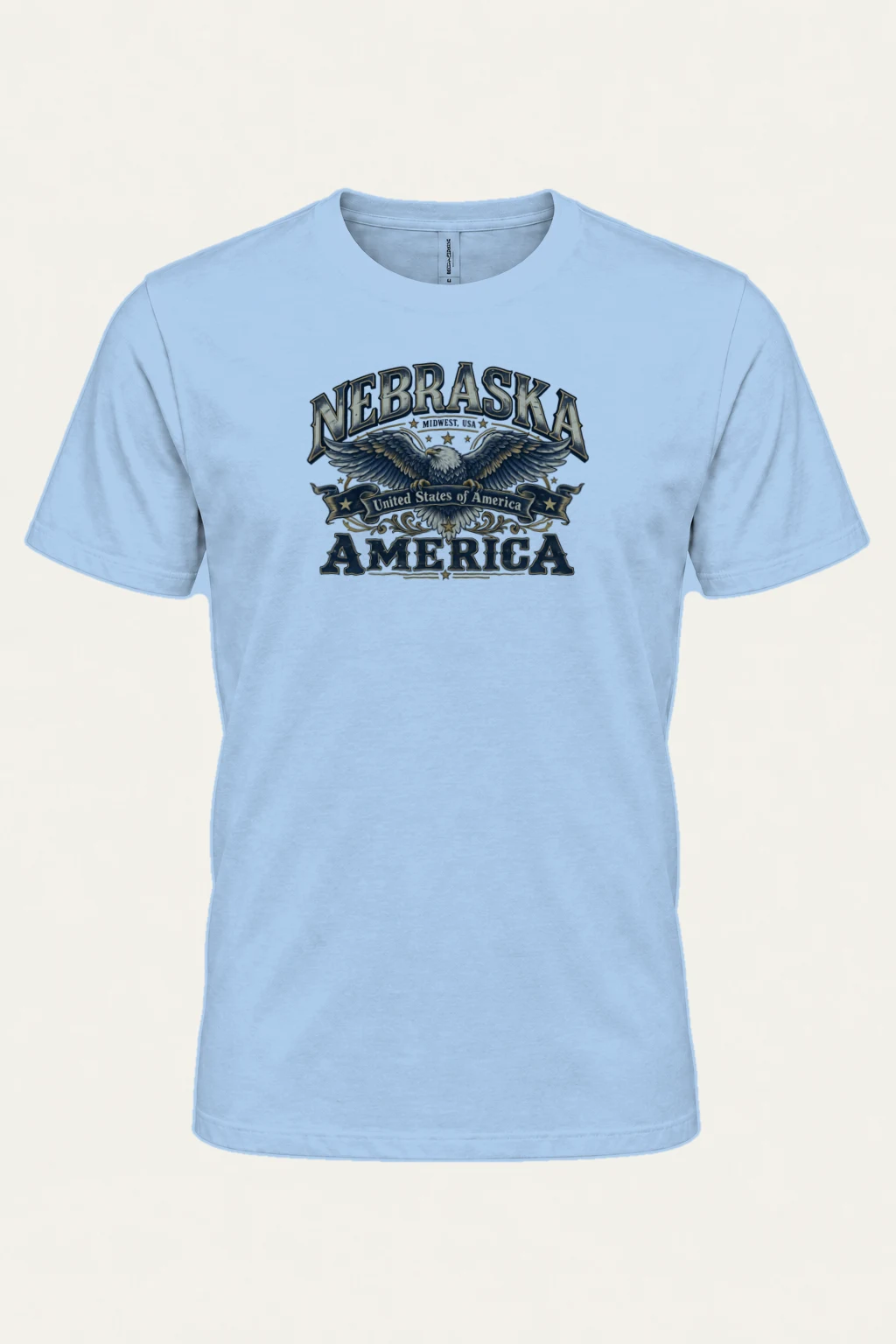 "Nebraska Eagle Emblem" Heavyweight Unisex Crewneck T-shirt | Gildan 5000