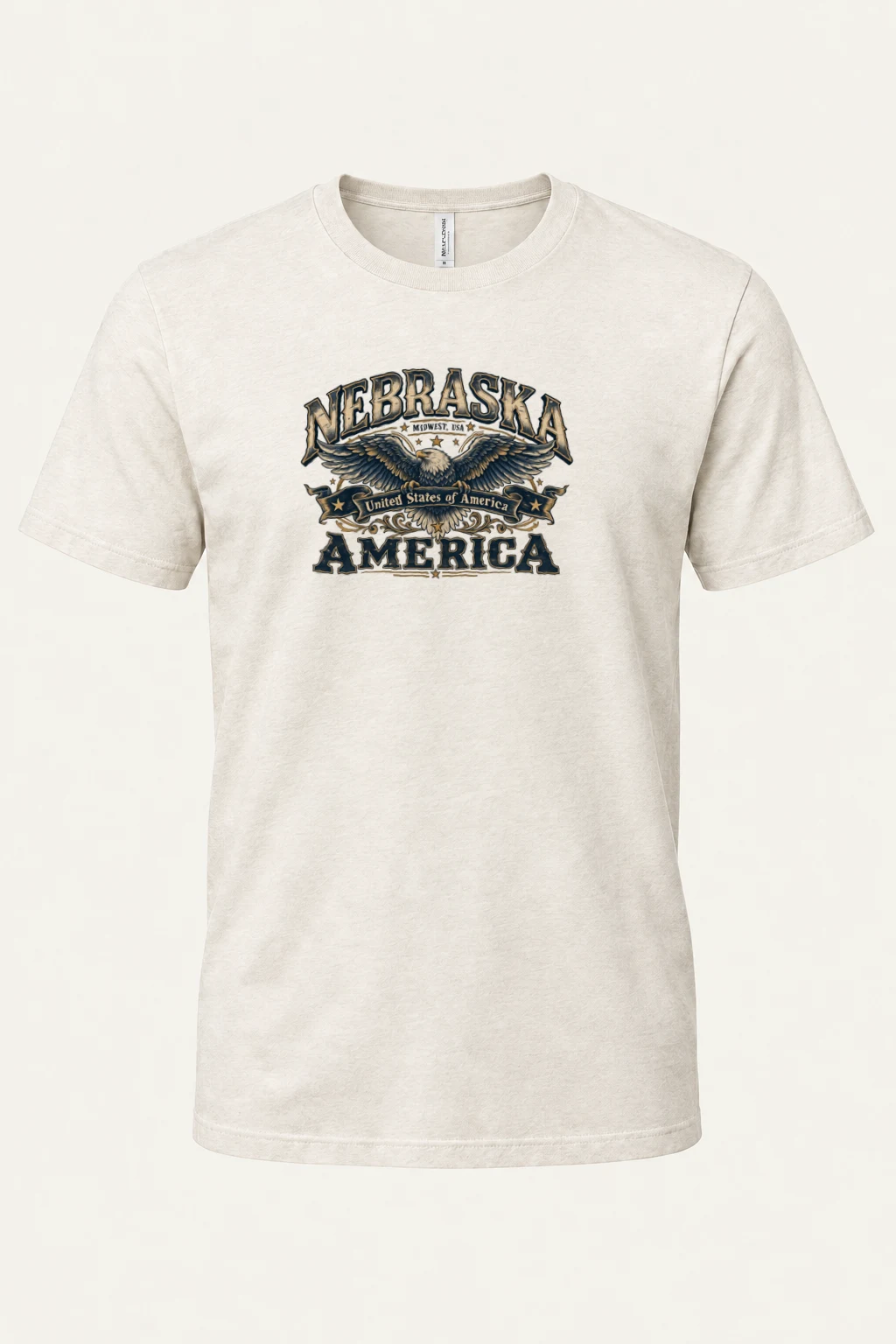 "Nebraska Eagle Emblem" Heavyweight Unisex Crewneck T-shirt | Gildan 5000