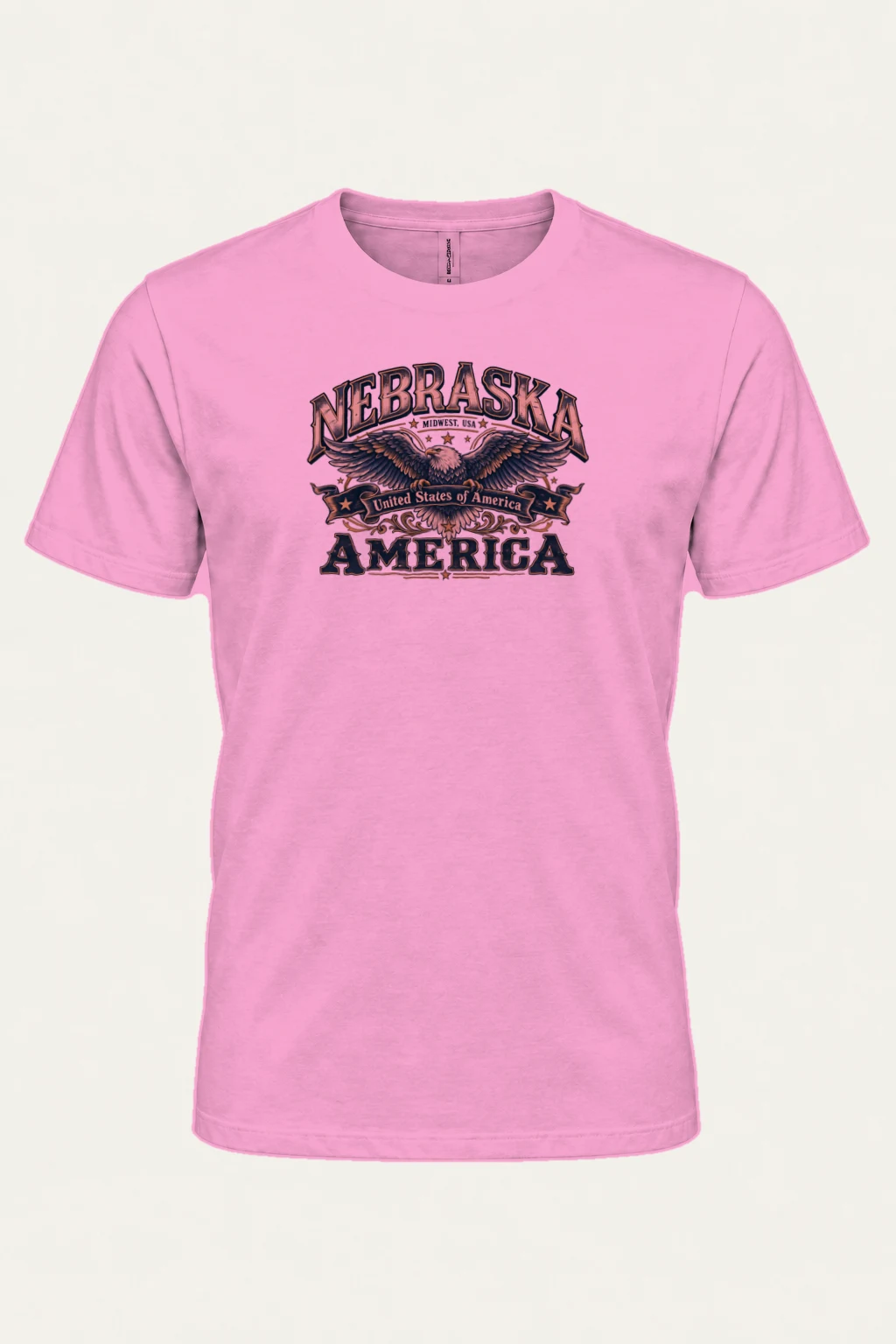 "Nebraska Eagle Emblem" Heavyweight Unisex Crewneck T-shirt | Gildan 5000