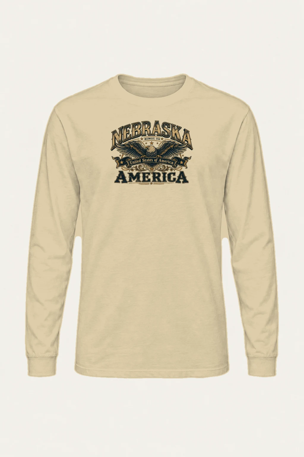 "Nebraska Eagle Emblem" Unisex Longsleeve T-shirt | Gildan 2400
