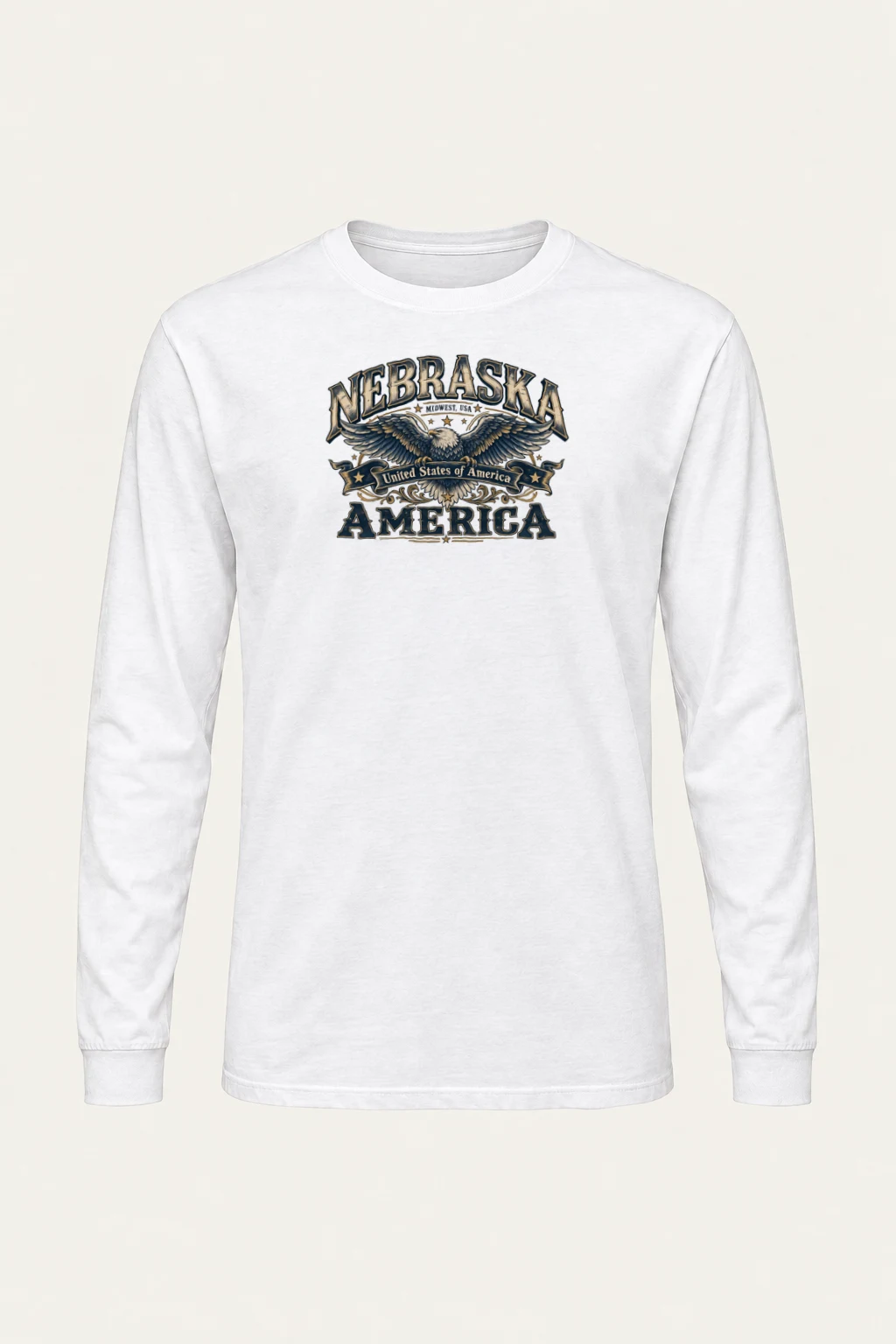 "Nebraska Eagle Emblem" Unisex Longsleeve T-shirt | Gildan 2400