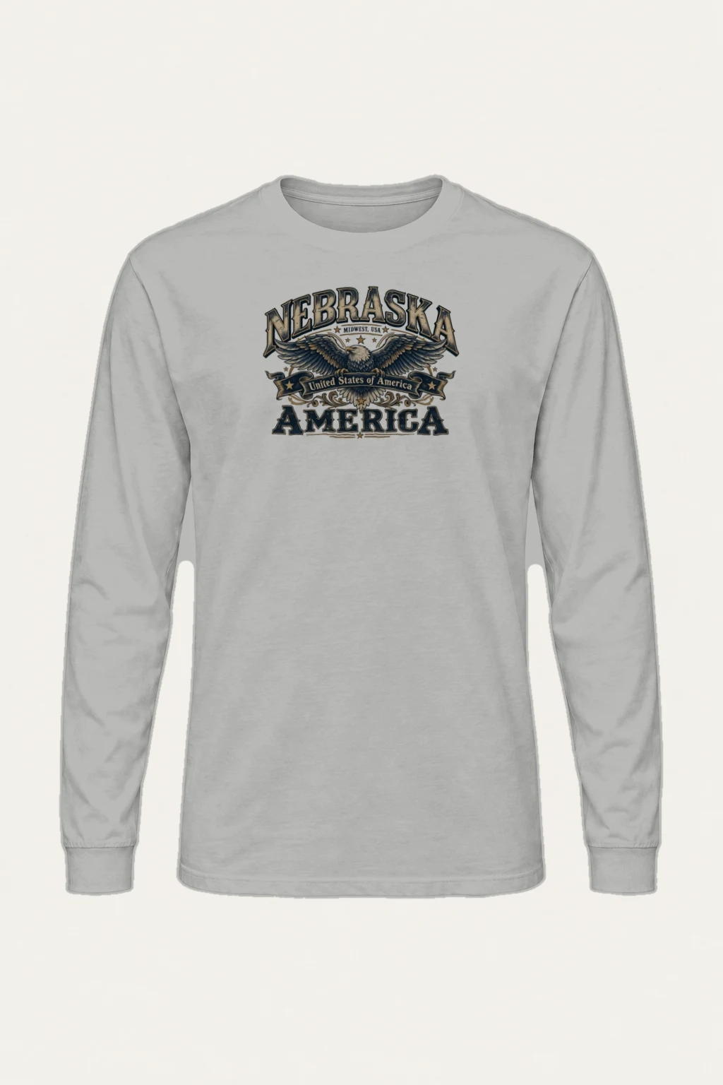 "Nebraska Eagle Emblem" Unisex Longsleeve T-shirt | Gildan 2400