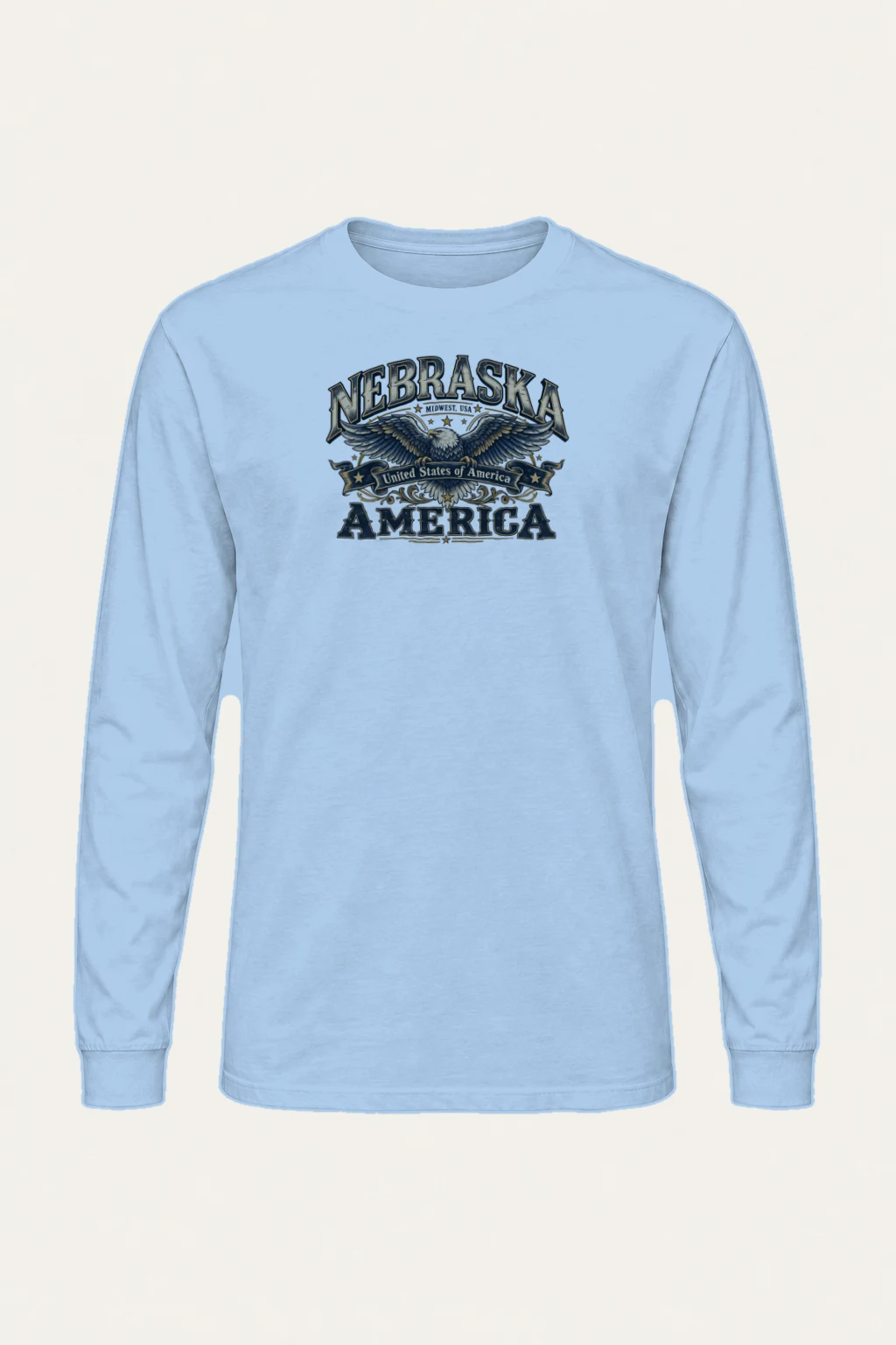 "Nebraska Eagle Emblem" Unisex Longsleeve T-shirt | Gildan 2400