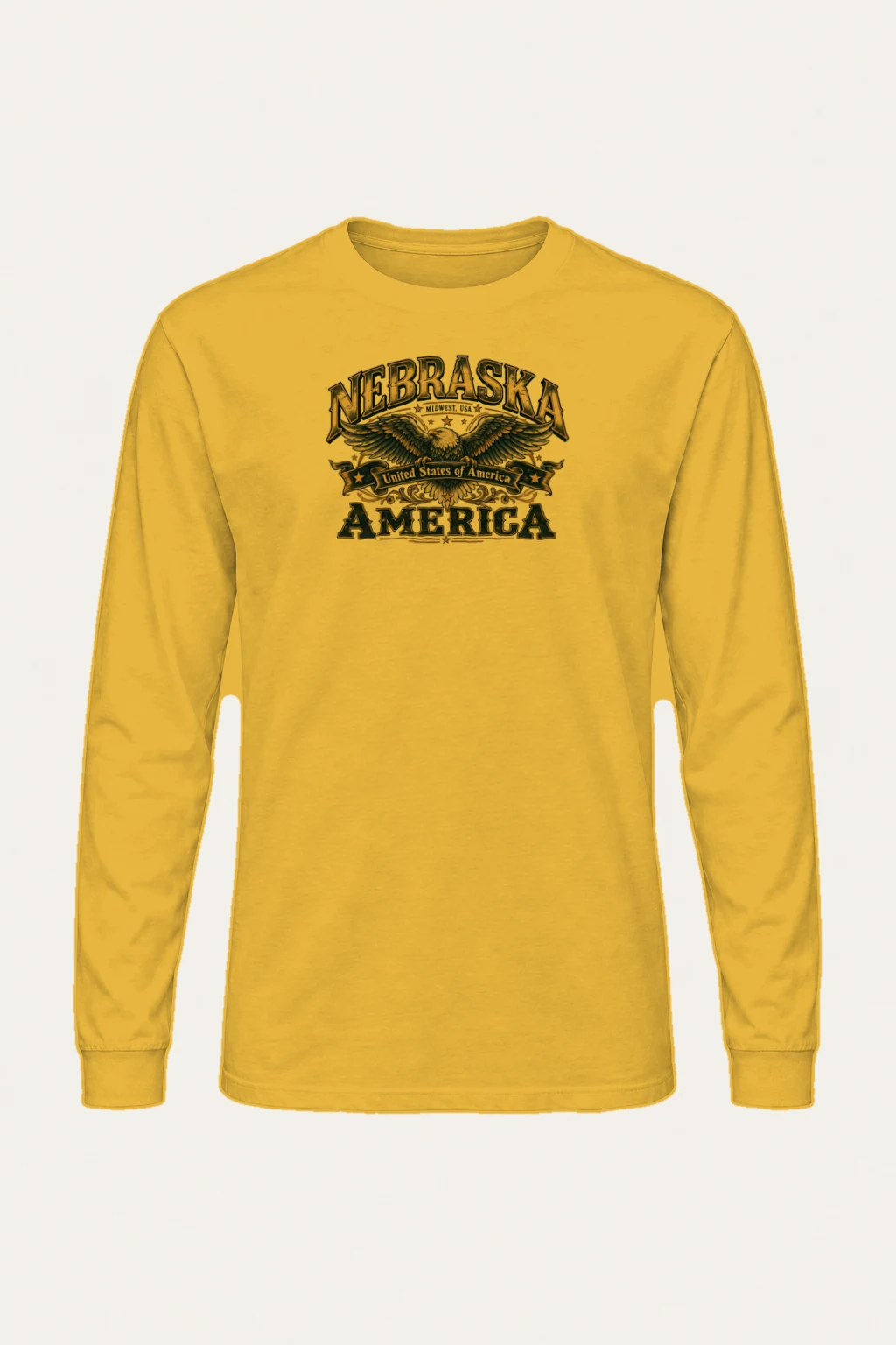 "Nebraska Eagle Emblem" Unisex Longsleeve T-shirt | Gildan 2400