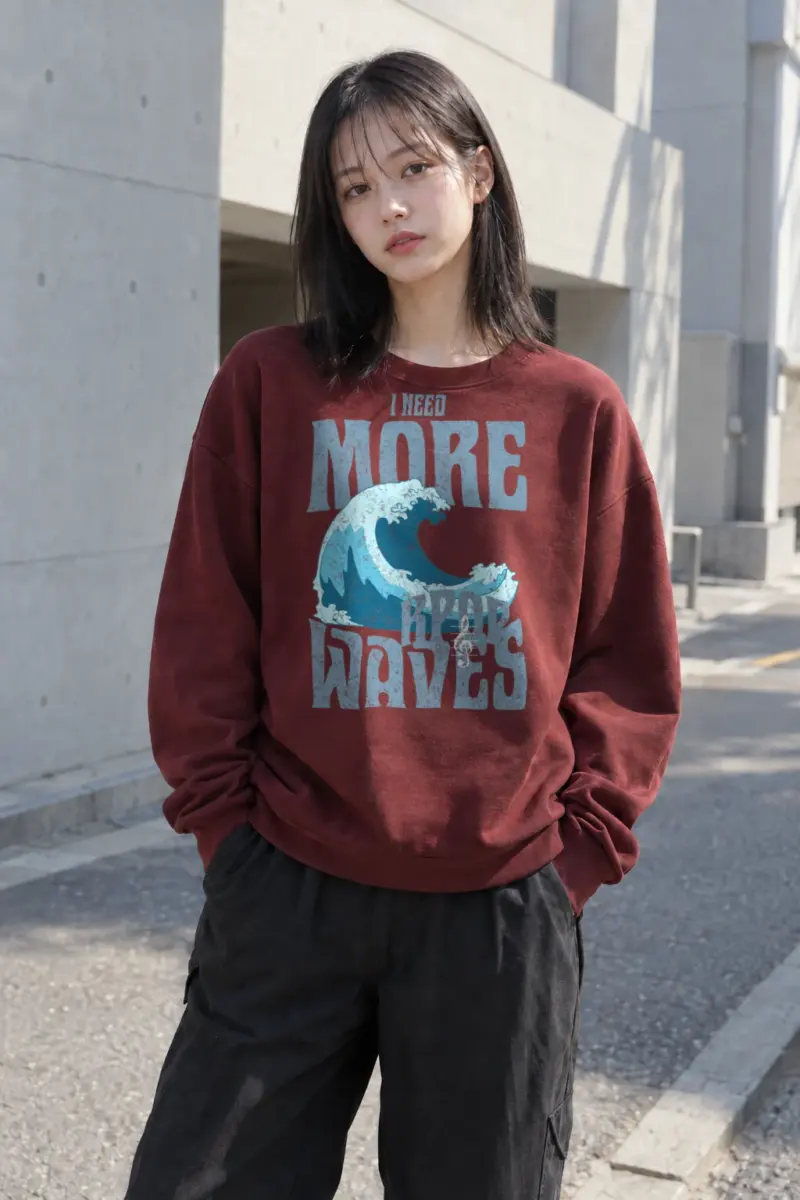 "Need More Waves" Heavy Blend Unisex Crewneck Sweatshirt | Gildan 18000