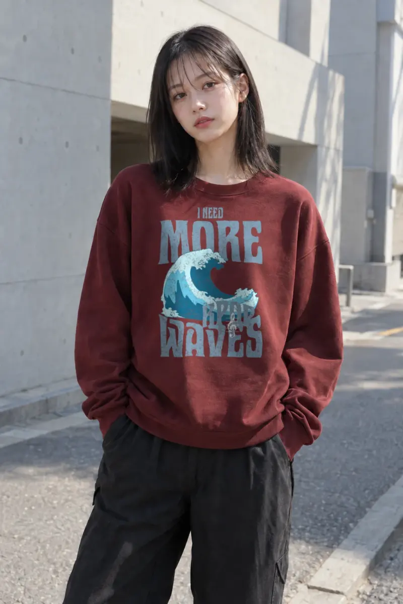 "Need More Waves" Heavy Blend Unisex Crewneck Sweatshirt | Gildan 18000