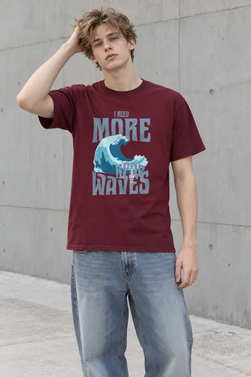 "Need More Waves" Heavyweight Unisex Crewneck T-shirt