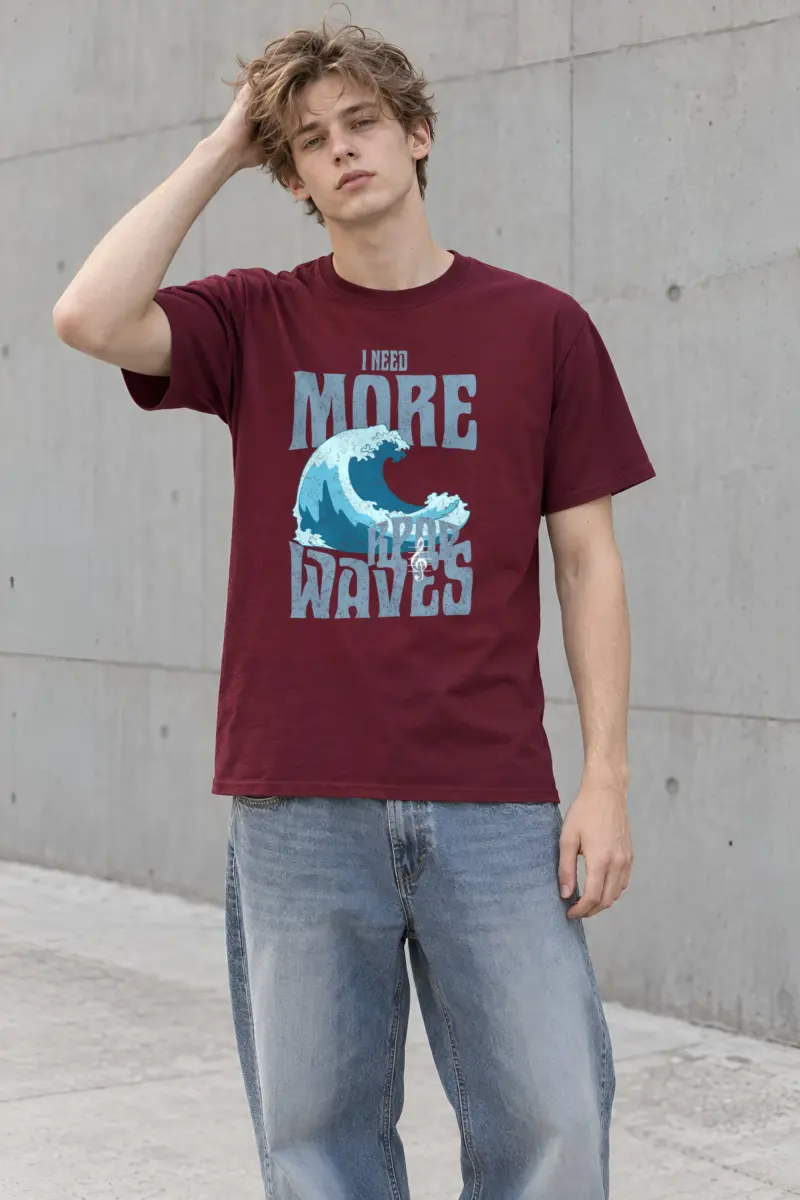 "Need More Waves" Heavyweight Unisex Crewneck T-shirt