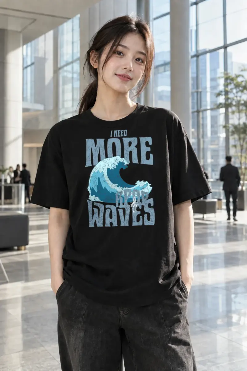 “Need More Waves” Heavyweight Unisex Crewneck T-shirt | Gildan 5000