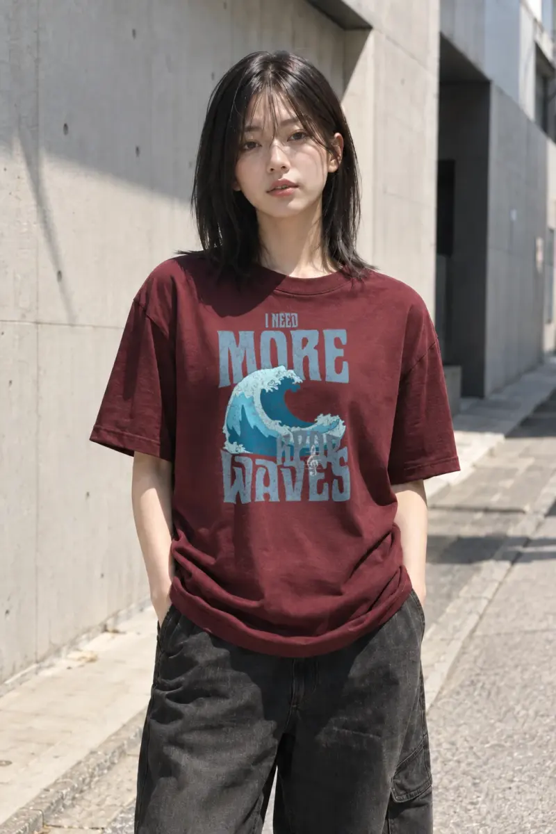 "Need More Waves" Heavyweight Unisex Crewneck T-shirt | Gildan 5000