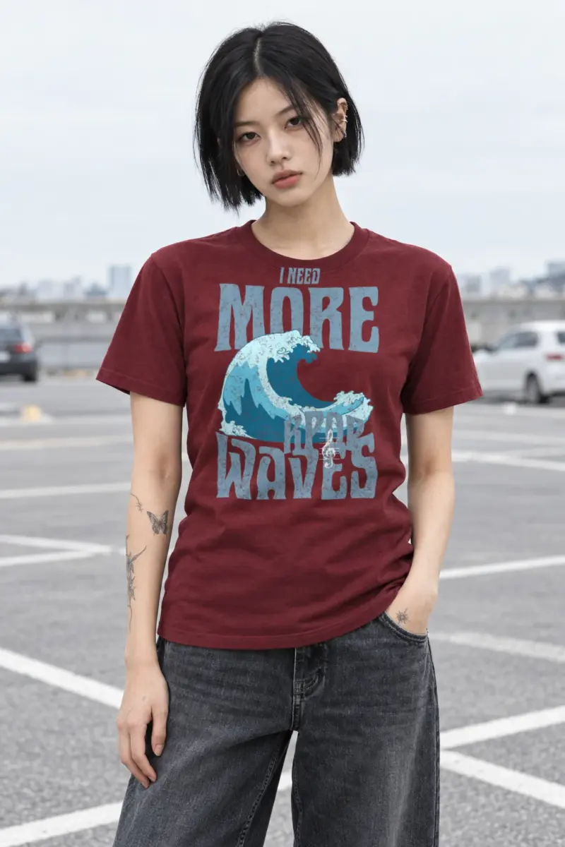 "Need More Waves" Heavyweight Unisex Crewneck T-shirt
