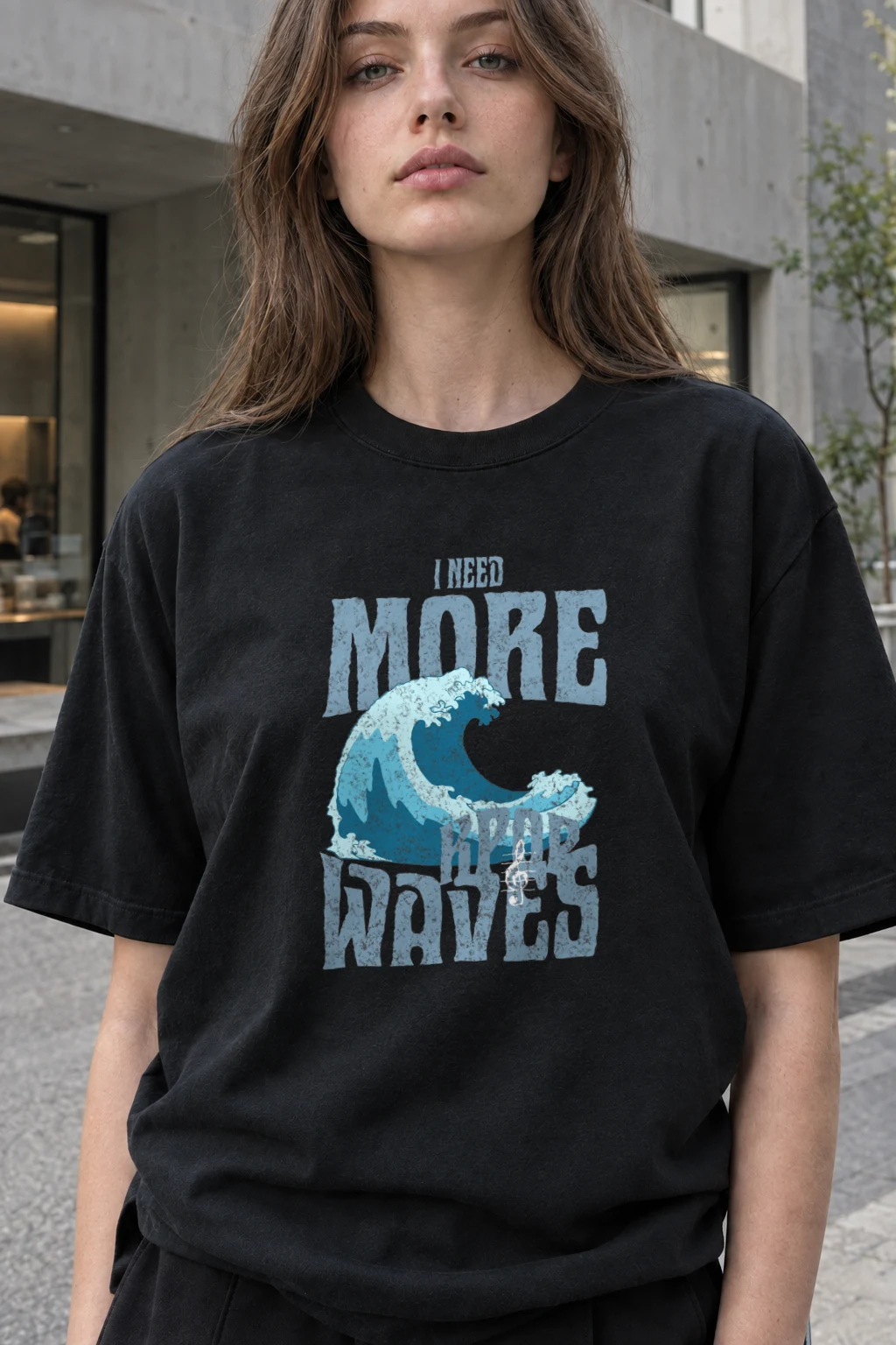 "Need More Waves" Heavyweight Unisex Crewneck T-shirt | Gildan 5000