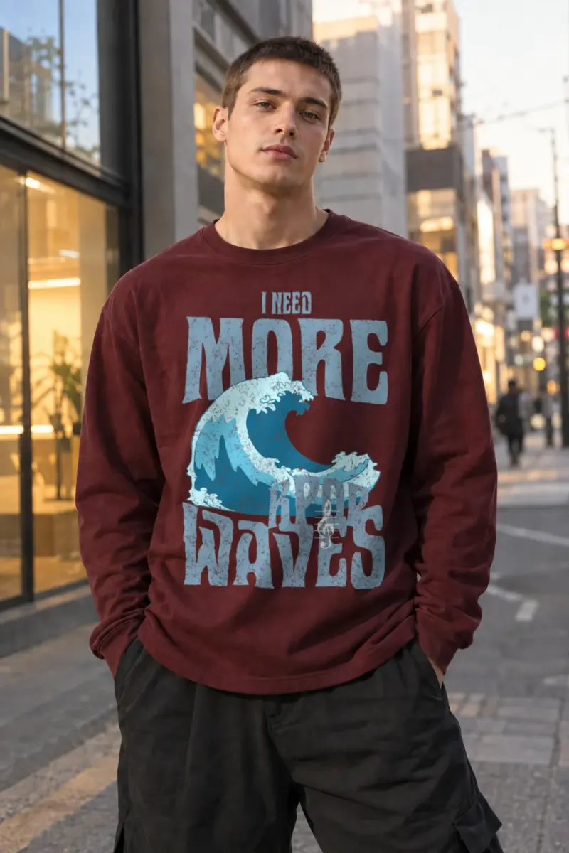 “Need More Waves” Unisex Longsleeve T-shirt | Gildan 2400