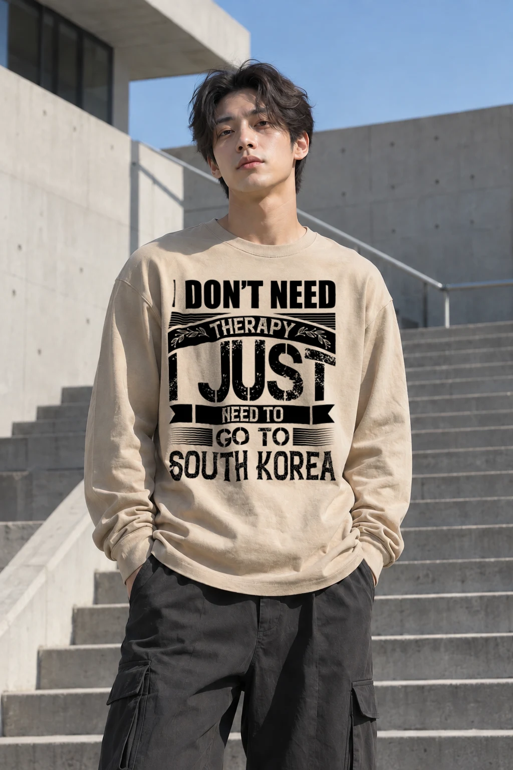 "Need To Go Korea" Unisex Longsleeve T-shirt | Gildan 2400