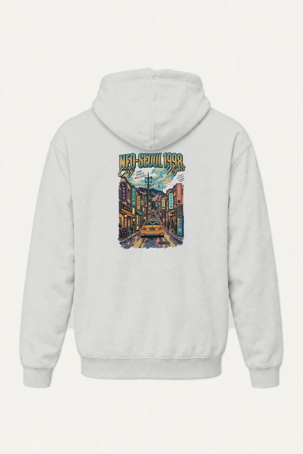 "Neo-Seoul City Nights" Heavy Blend Unisex Pullover Hoodie | Gildan 18500