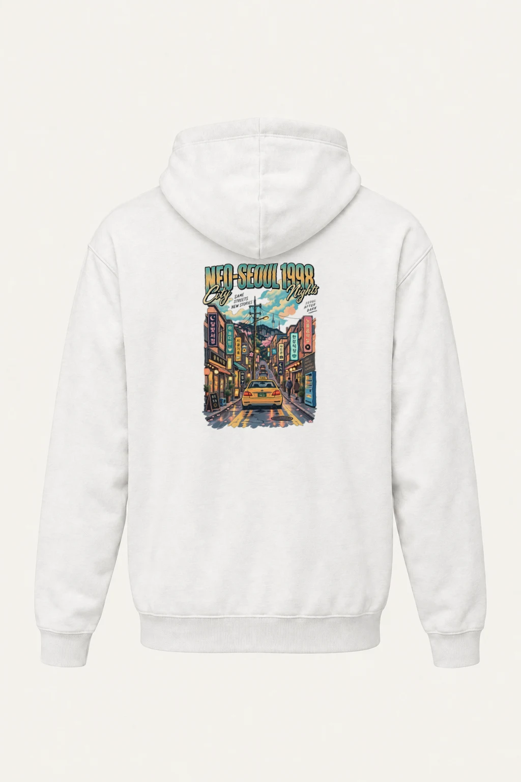 "Neo-Seoul City Nights" Heavy Blend Unisex Pullover Hoodie | Gildan 18500