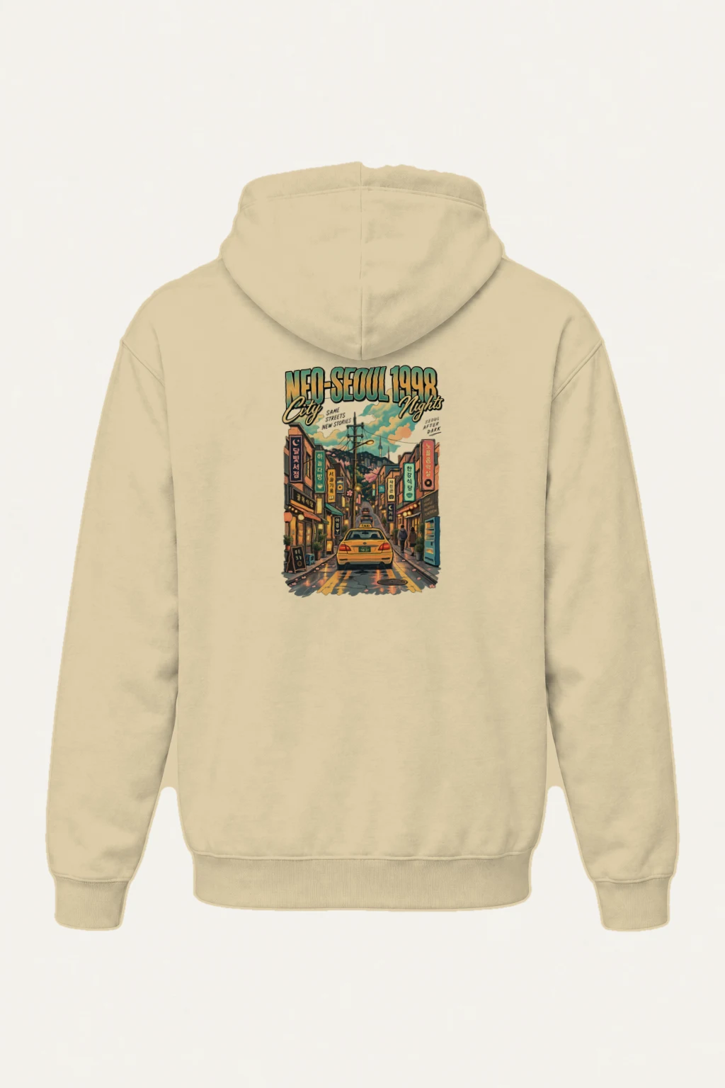"Neo-Seoul City Nights" Heavy Blend Unisex Pullover Hoodie | Gildan 18500