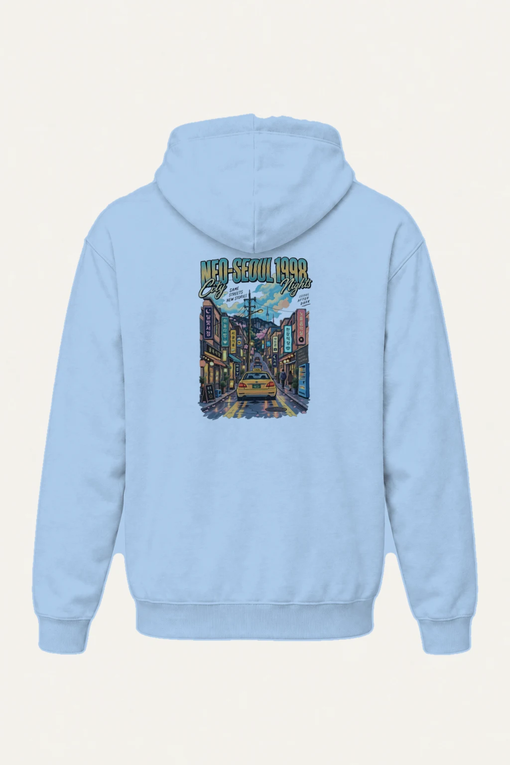 "Neo-Seoul City Nights" Heavy Blend Unisex Pullover Hoodie | Gildan 18500
