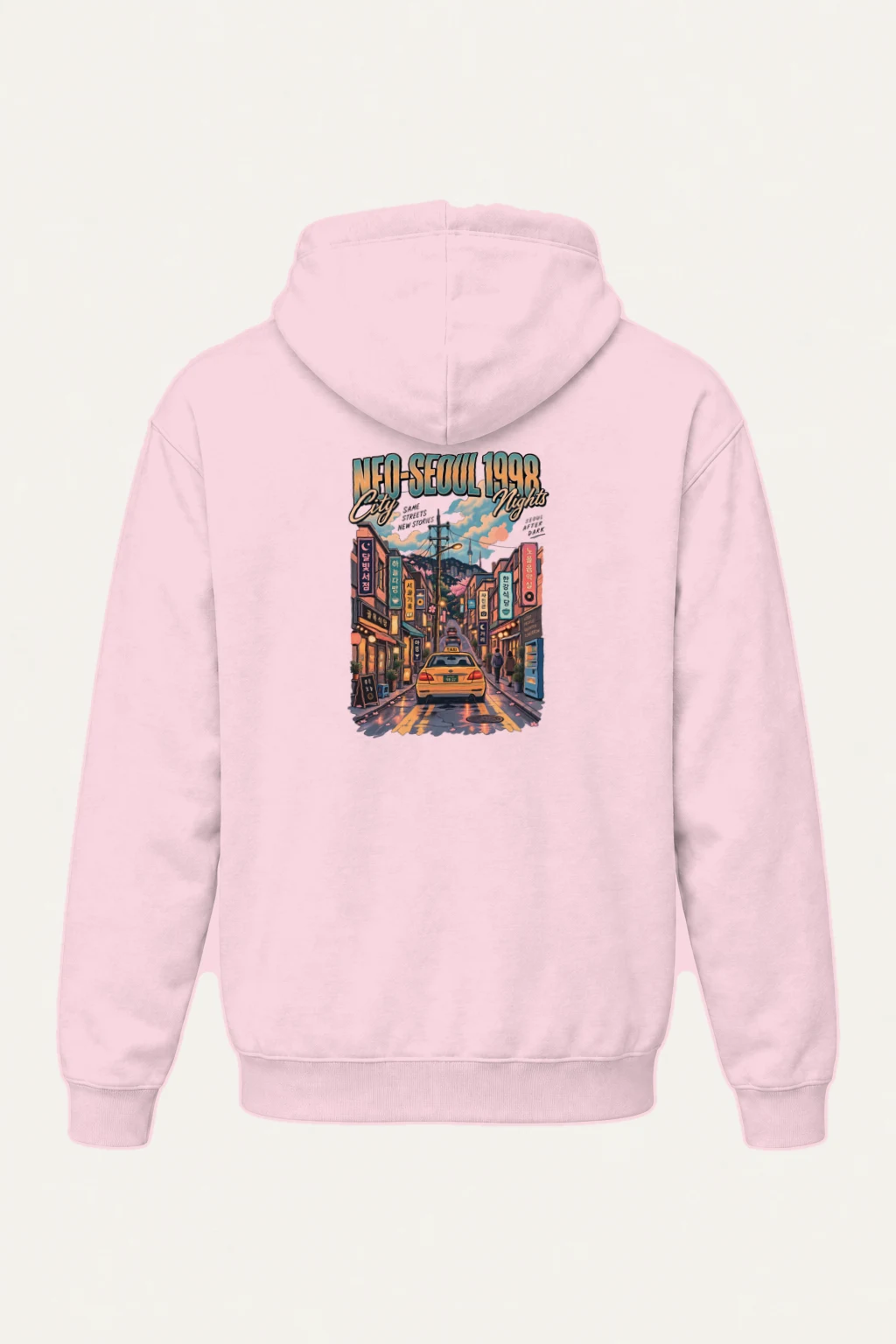 "Neo-Seoul City Nights" Heavy Blend Unisex Pullover Hoodie | Gildan 18500