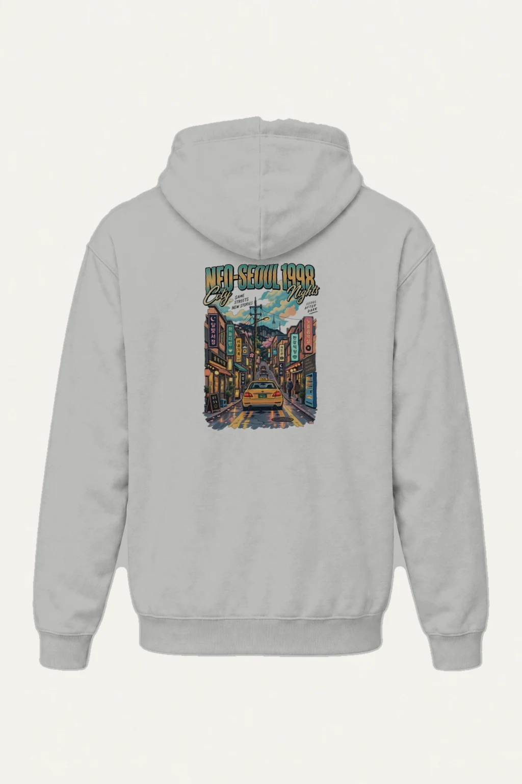 "Neo-Seoul City Nights" Heavy Blend Unisex Pullover Hoodie | Gildan 18500