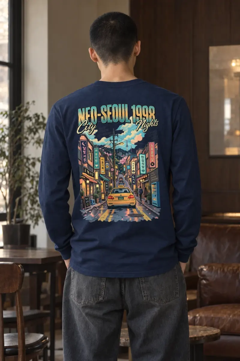 "Neo-Seoul City Nights" Unisex Longsleeve T-shirt