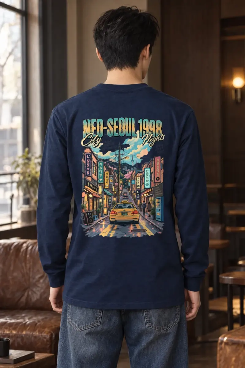 "Neo-Seoul City Nights" Unisex Longsleeve T-shirt
