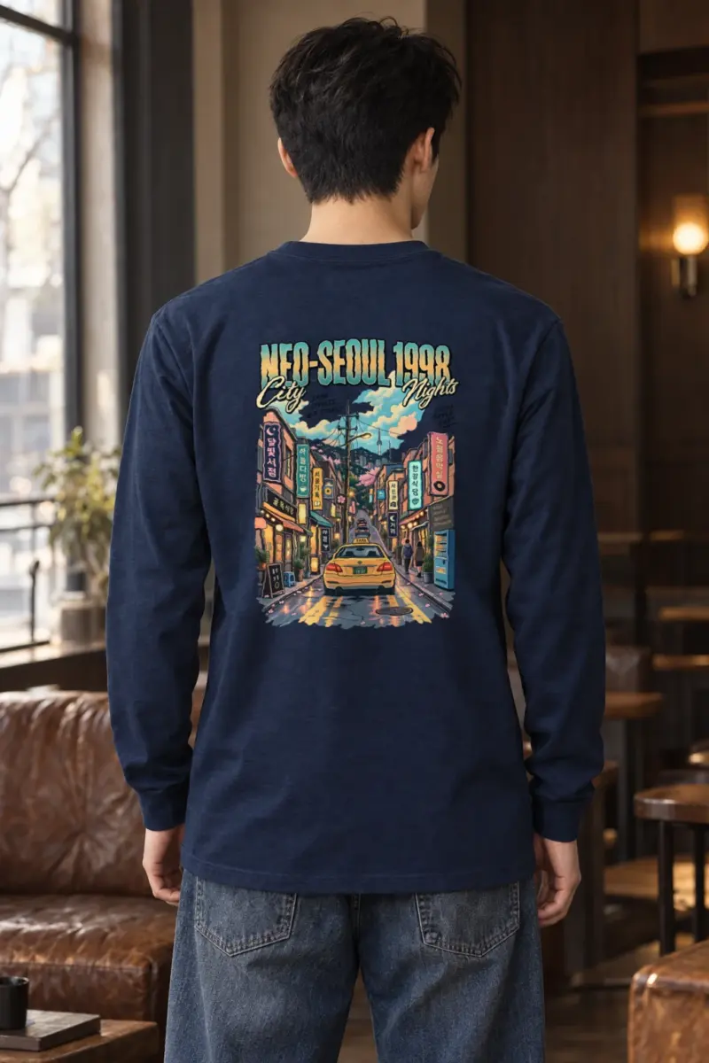 "Neo-Seoul City Nights" Unisex Longsleeve T-shirt