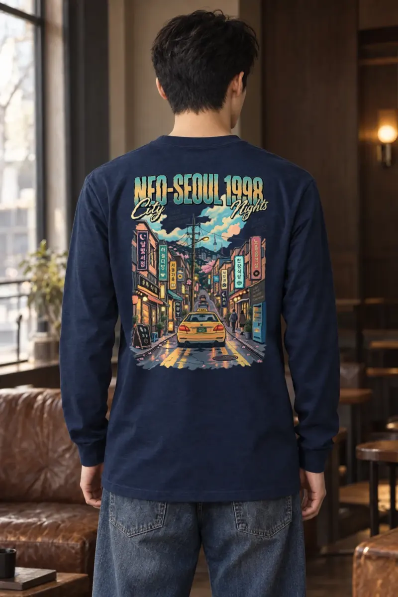"Neo-Seoul City Nights" Unisex Longsleeve T-shirt
