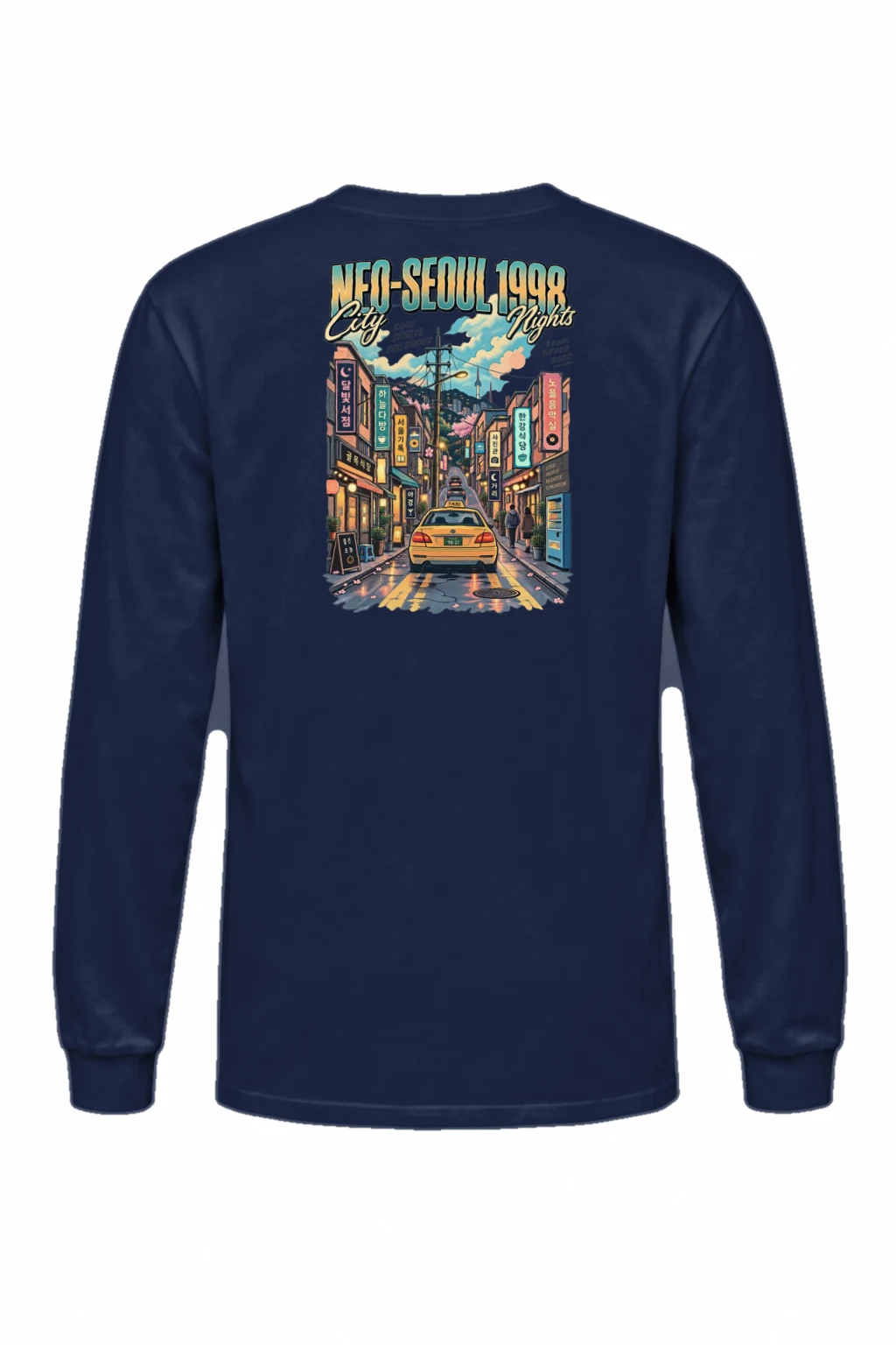 "Neo-Seoul City Nights" Unisex Longsleeve T-shirt | Gildan 2400