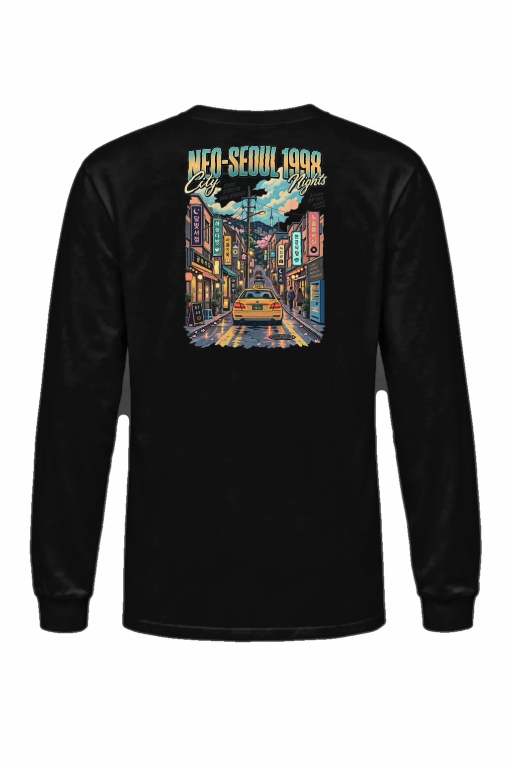 "Neo-Seoul City Nights" Unisex Longsleeve T-shirt | Gildan 2400