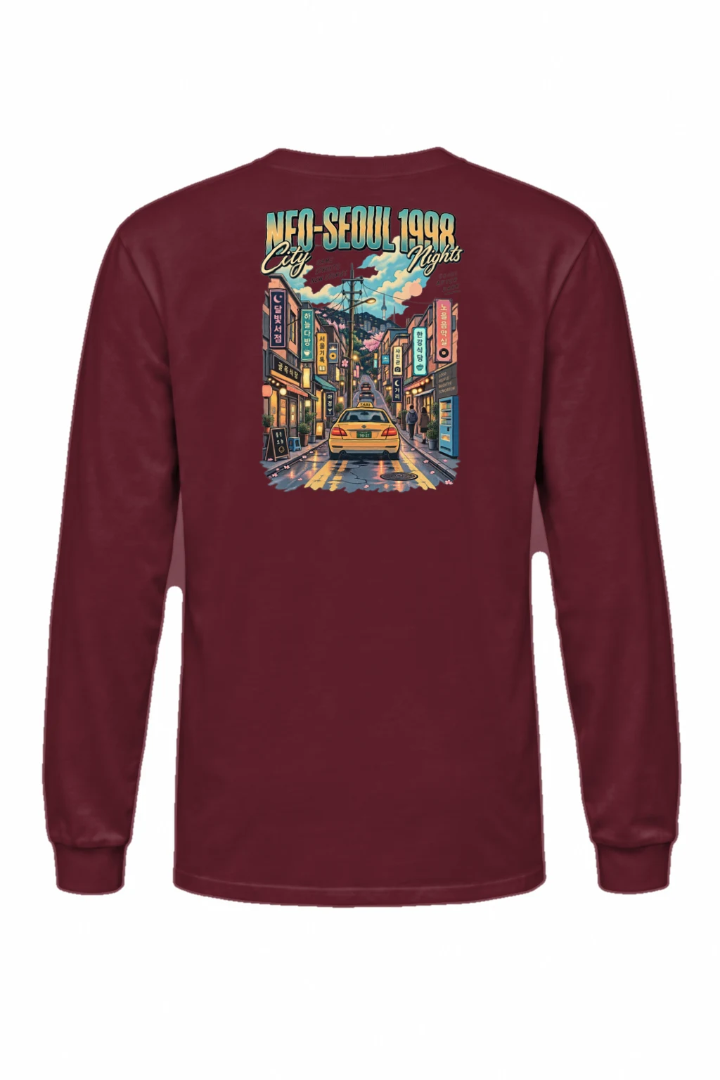 "Neo-Seoul City Nights" Unisex Longsleeve T-shirt | Gildan 2400