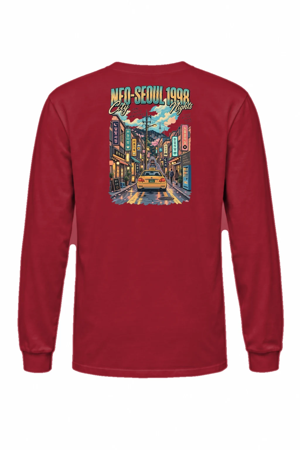 "Neo-Seoul City Nights" Unisex Longsleeve T-shirt | Gildan 2400