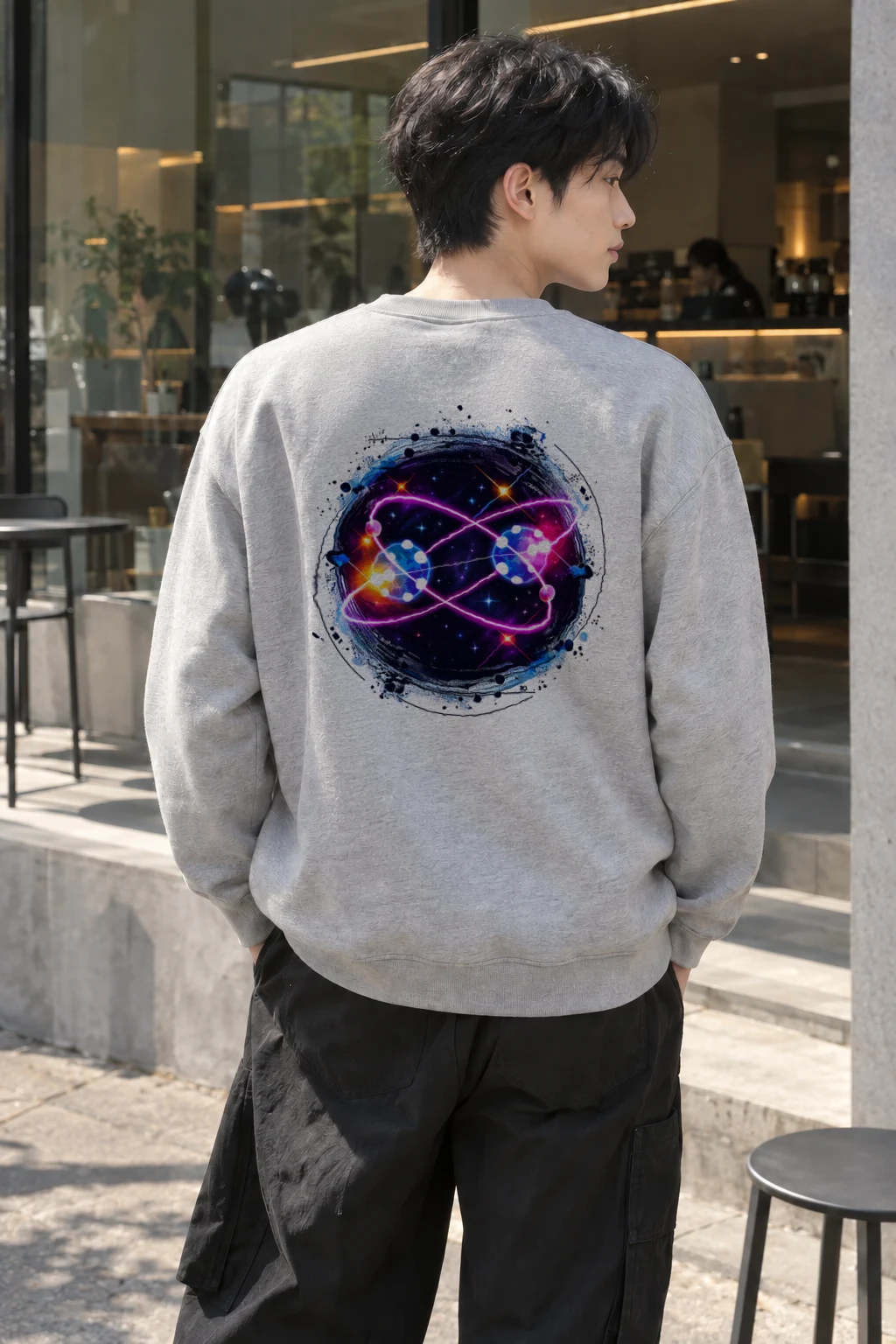 "Neon Atomic Orbit" Heavy Blend Unisex Crewneck Sweatshirt | Gildan 18000