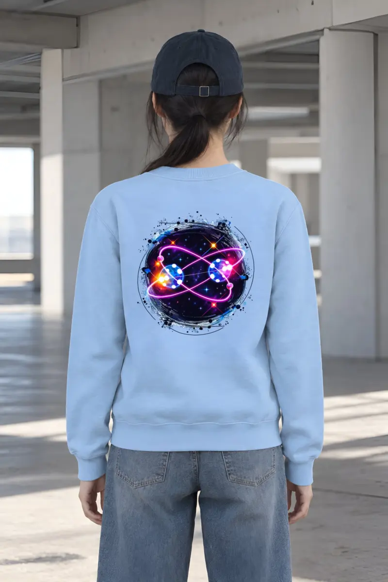 "Neon Atomic Orbit" Heavy Blend Unisex Crewneck Sweatshirt