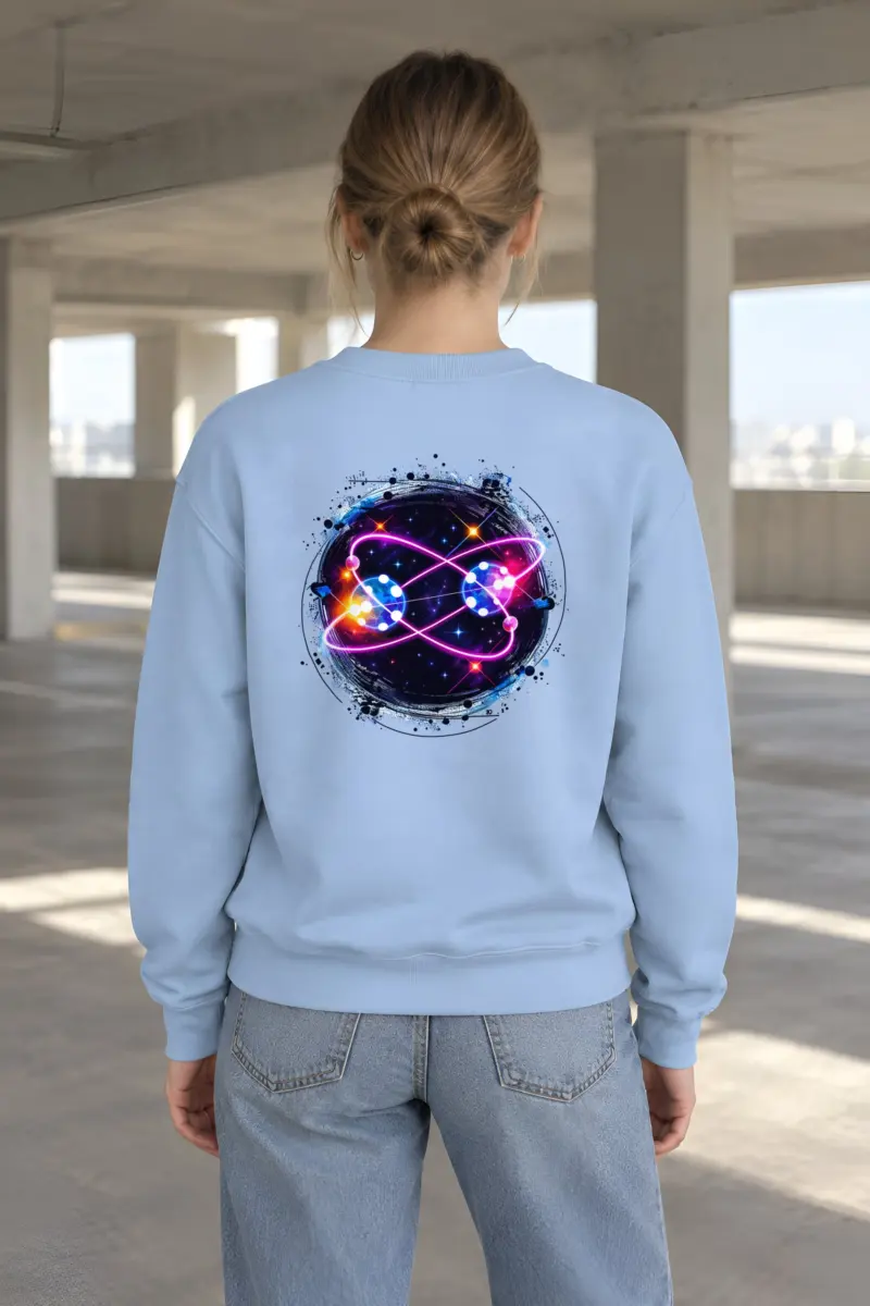 "Neon Atomic Orbit" Heavy Blend Unisex Crewneck Sweatshirt