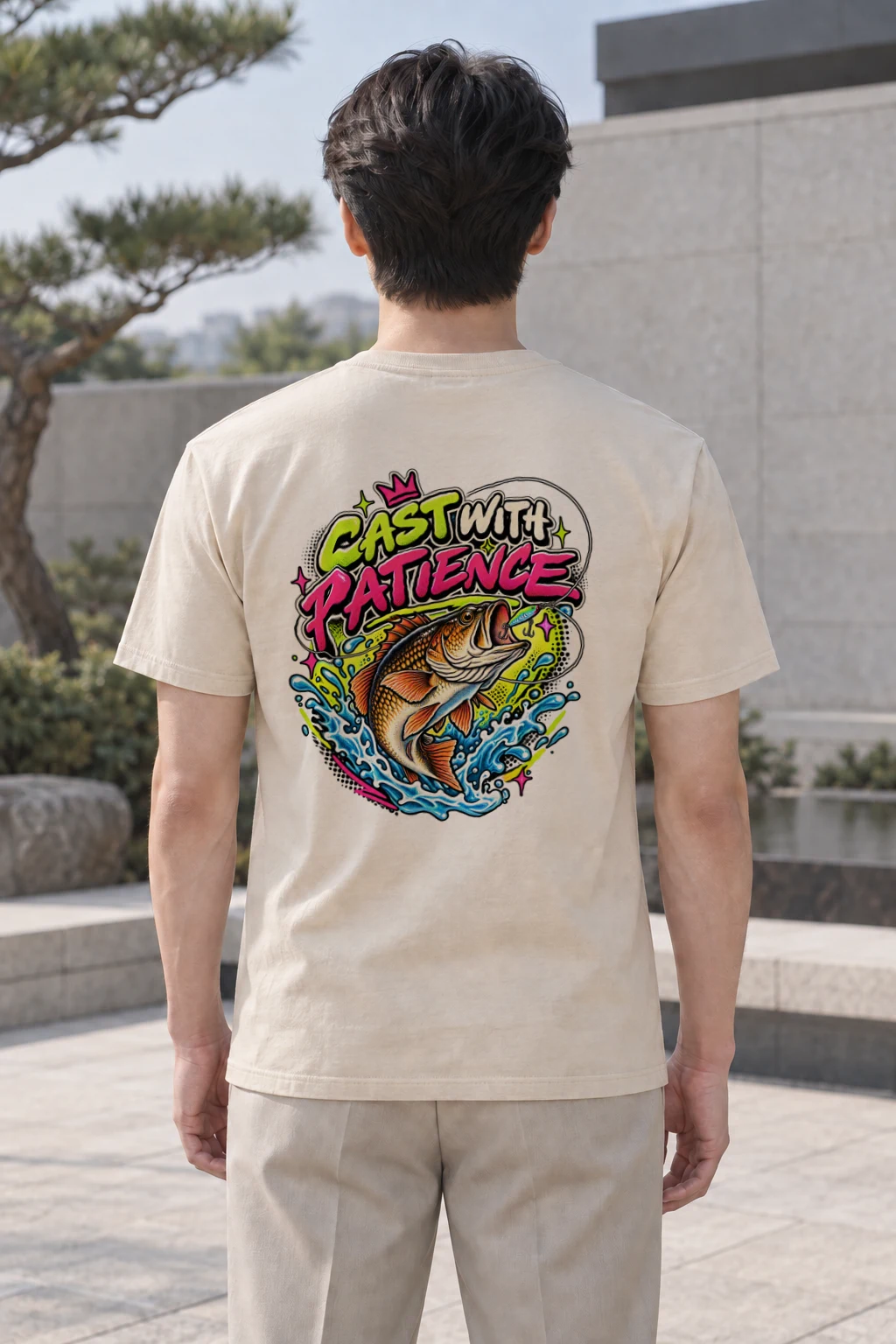 "Neon Bass Break" Heavyweight Unisex Crewneck T-shirt | Gildan 5000