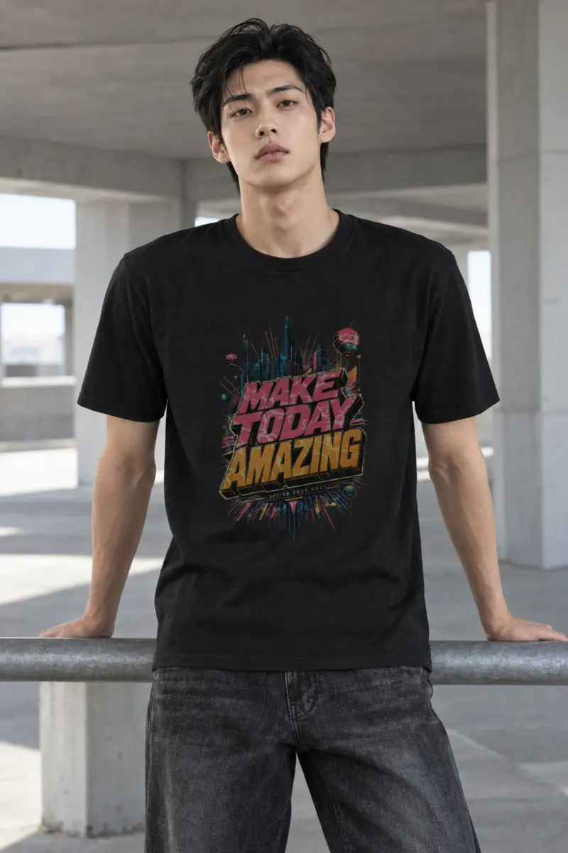 "Neon Day Blueprint" Heavyweight Unisex Crewneck T-shirt