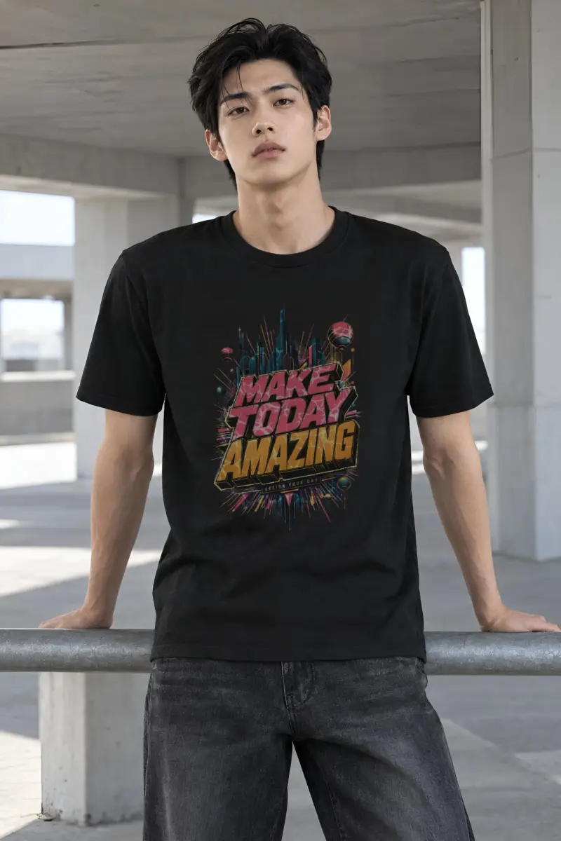 "Neon Day Blueprint" Heavyweight Unisex Crewneck T-shirt