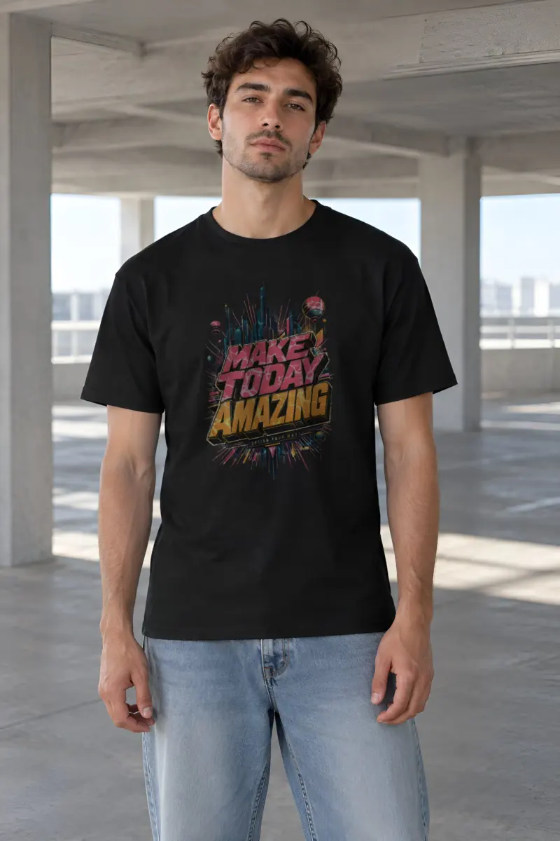 "Neon Day Blueprint" Heavyweight Unisex Crewneck T-shirt