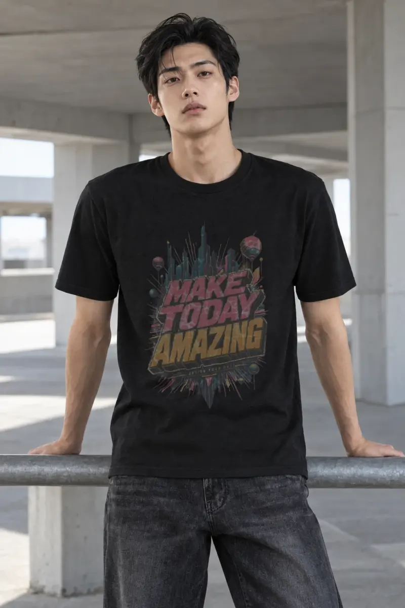"Neon Day Blueprint" Heavyweight Unisex Crewneck T-shirt