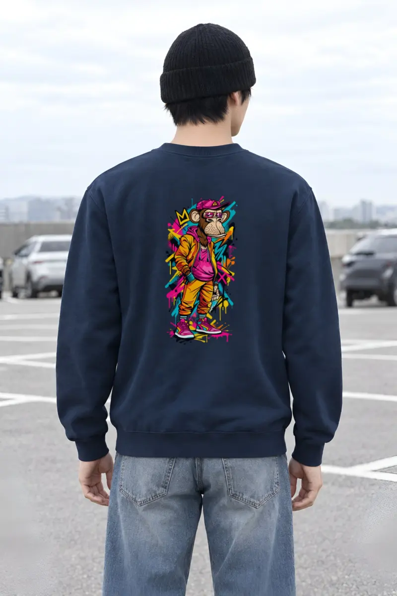 "Neon Graffiti Ape" Heavy Blend Unisex Crewneck Sweatshirt